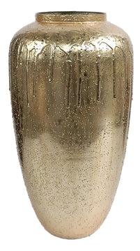 Oman Vase Drip Gold D28H66