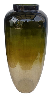 Oman Vase Crackle Green D28H66