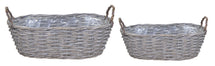 Livia Oval Basket Grey S2 L37/42W13/19H11/13