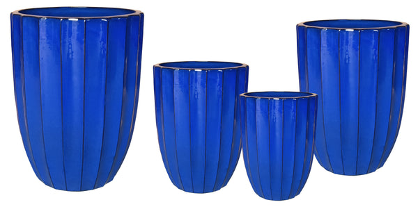 Noble Vase Rib Blue S4 D30/55H39/73