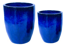 Glazed Egg Vase Falling Blue S2 D35/45H44/54