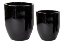 Glazed Egg Vase Shiny Black S2 D35/45H44/54