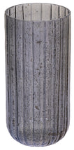 Maura Ribbed Vase Grey D12H25