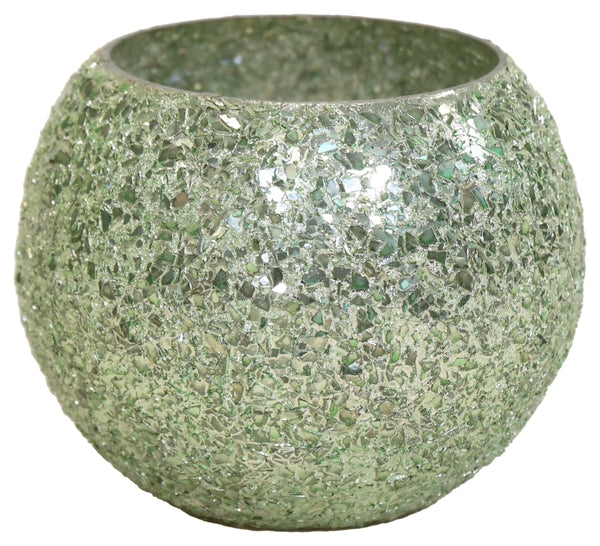 Strass Glass Bowl Green D16H12