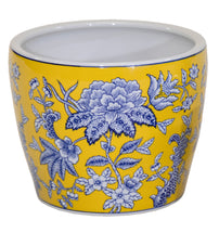Qing Egg Pot Yellow/Blue D15H13