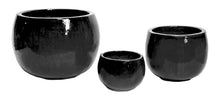 Glazed Pot Bowl Shiny Black S3 D27/53H18/38